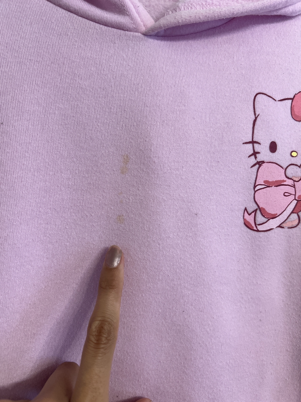 Girls Hello Kitty Pink Hooded Pajama Set with Bow & Star Graphics - Picture 3 of 8